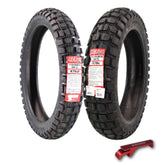 Kenda Big Block 110/80B19 Front & 140/80B18 Rear Tubeless Tire Set with Keychain